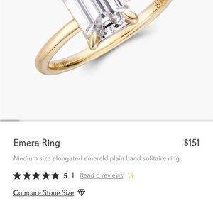 Emera Ring - 2 carat cubic zirconia & thick gold plated